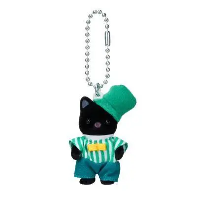 Emerald Green Tuxedo Cat Baby Key Chain